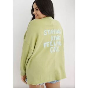 AERIE DOWN TO EARTH EVERYDAY DISTRESSED OVERSIZED SWEATSHIRT